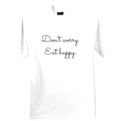 'Don't worry. Eat happy.' Kids T-Shirt.